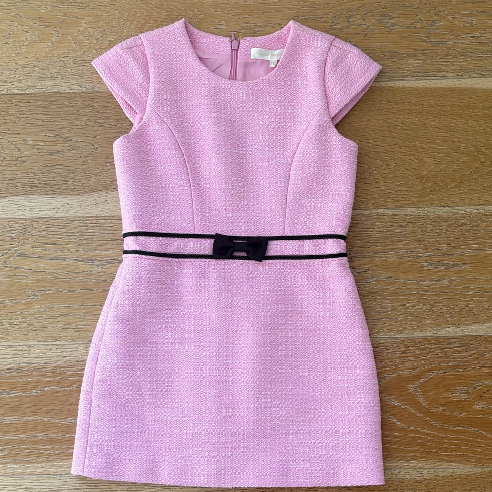 LoveShackFancy Pink Dress with Black Bow